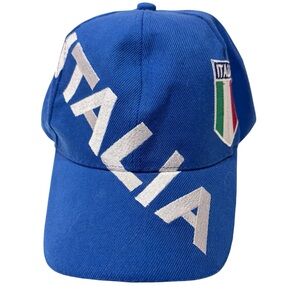 Italia Baseball Cap Embroidered Italy Flag Patch Blue Football / Soccer